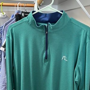 Rhoback green and blue striped Q-zip